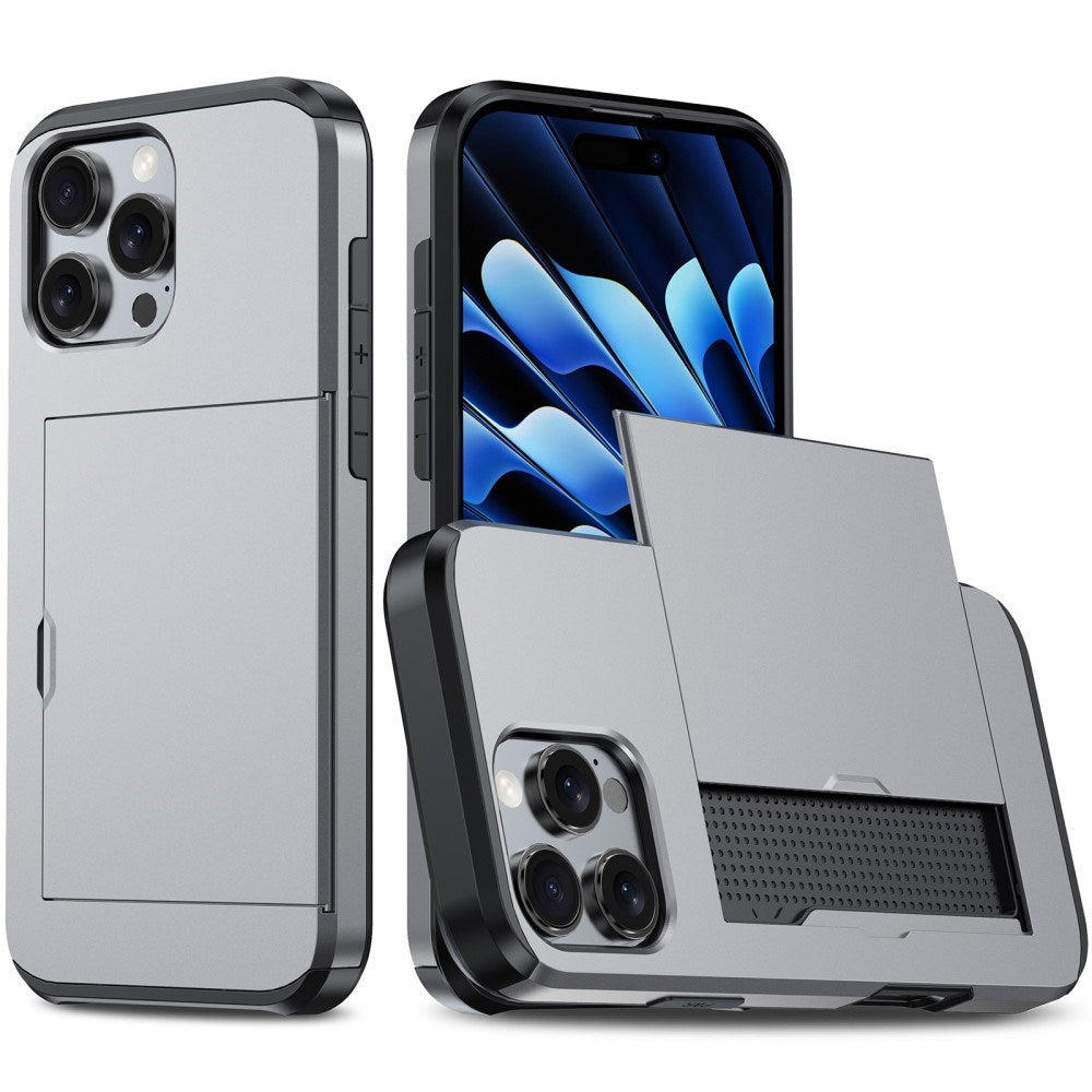 EIDERWOOD iPhone 16 Pro Hybrid Håndværkercover m. Kortholder - Grå