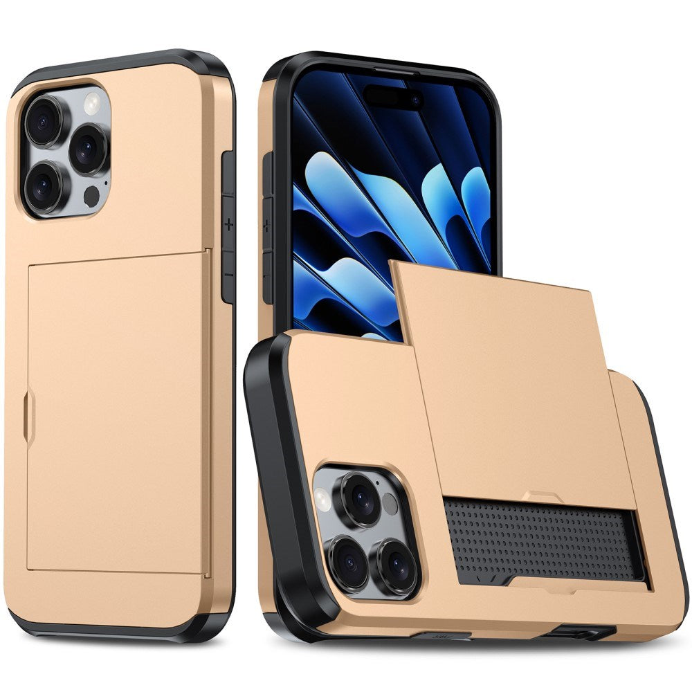 EIDERWOOD iPhone 16 Pro Hybrid Håndværkercover m. Kortholder - Guld