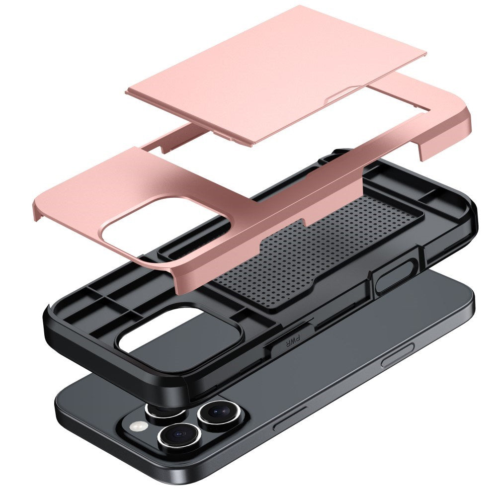 EIDERWOOD iPhone 16 Pro Hybrid Håndværkercover m. Kortholder - Rød