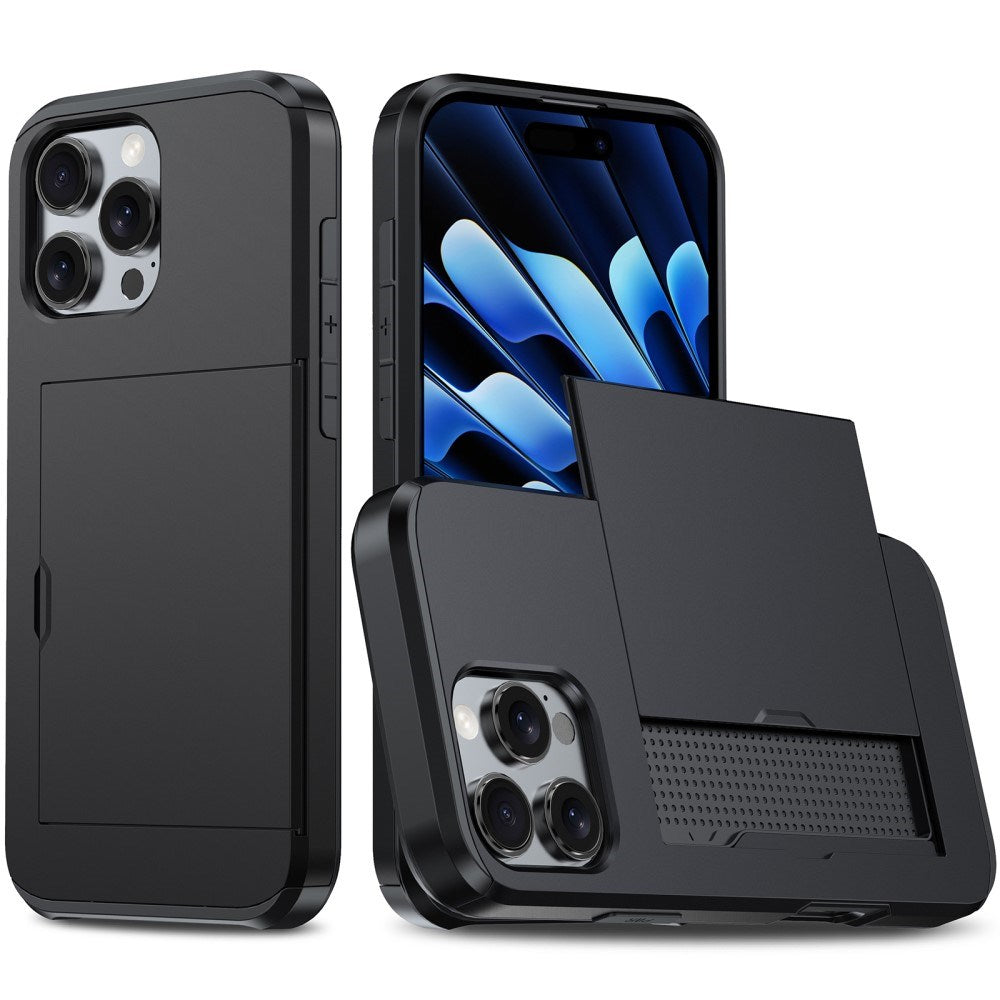 EIDERWOOD iPhone 16 Pro Hybrid Håndværkercover m. Kortholder - Sort