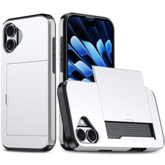 EIDERWOOD iPhone 16 Hybrid Håndværkercover m. Kortholder - Sølv