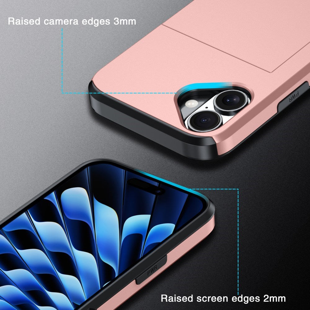 EIDERWOOD iPhone 16 Hybrid Håndværkercover m. Kortholder - Sølv