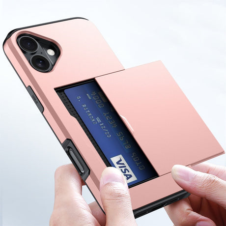 EIDERWOOD iPhone 16 Hybrid Håndværkercover m. Kortholder - Pink
