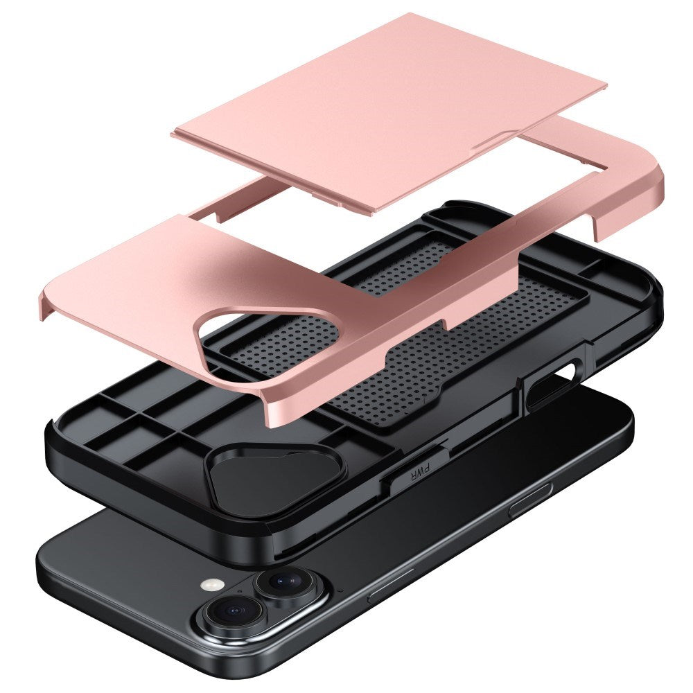 EIDERWOOD iPhone 16 Hybrid Håndværkercover m. Kortholder - Grå