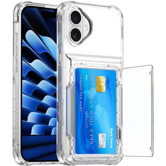 EIDERWOOD iPhone 16 Plus Hybrid Plastik Cover m. Kortholder - Gennemsigtig