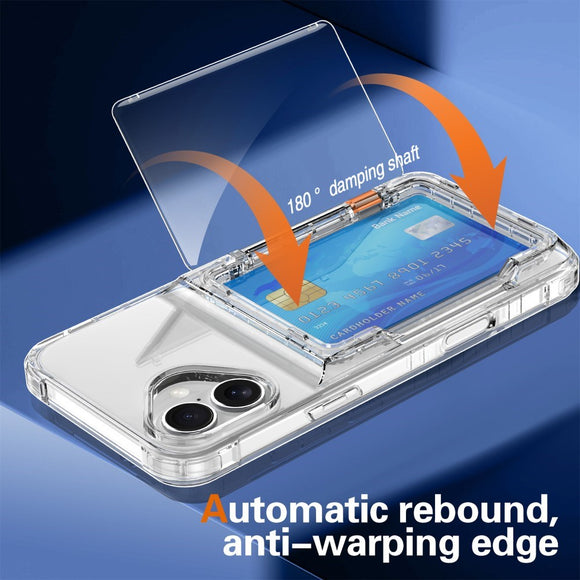 EIDERWOOD iPhone 16 Hybrid Plastik Cover m. Kortholder - Gennemsigtig