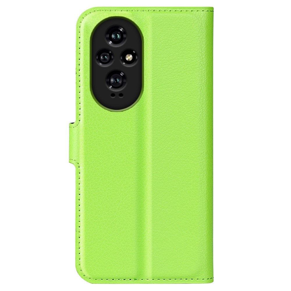 EIDERWOOD Honor 200 5G Cover med Kortholder – Litchi Tekstur Kunstlæder Flip Cover - Grøn