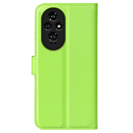 EIDERWOOD Honor 200 5G Cover med Kortholder – Litchi Tekstur Kunstlæder Flip Cover - Grøn