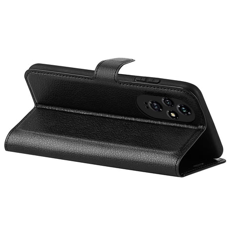 EIDERWOOD Honor 200 5G Cover med Kortholder – Litchi Tekstur Kunstlæder Flip Cover - Sort