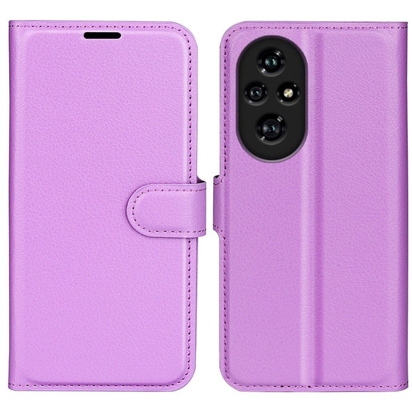 EIDERWOOD Honor 200 Pro (5G) Kunstlæder Flip Cover m. Kortholder & Ståfunktion - Lilla
