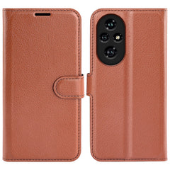 EIDERWOOD Honor 200 Pro (5G) Kunstlæder Flip Cover m. Kortholder & Ståfunktion - Brun
