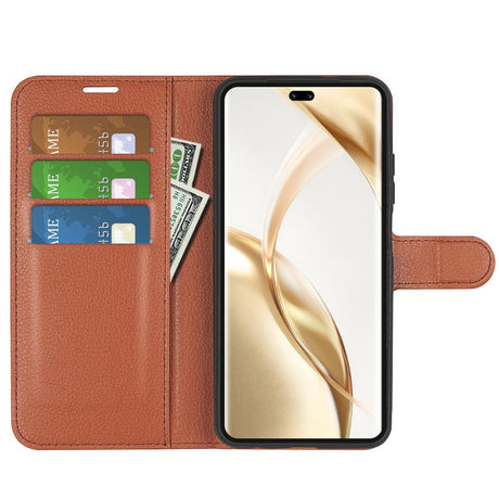 EIDERWOOD Honor 200 Pro (5G) Kunstlæder Flip Cover m. Kortholder & Ståfunktion - Brun