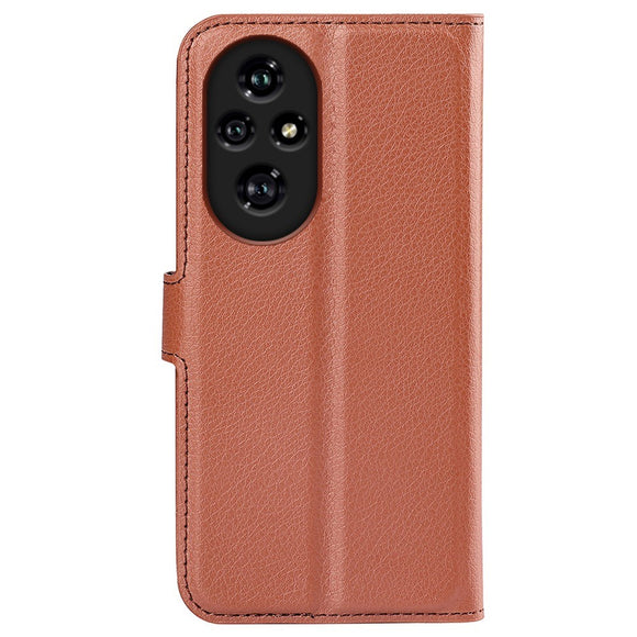 EIDERWOOD Honor 200 Pro (5G) Kunstlæder Flip Cover m. Kortholder & Ståfunktion - Brun