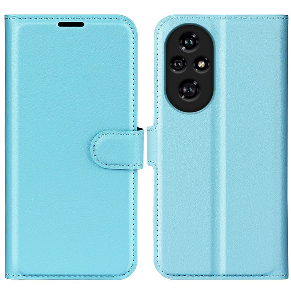EIDERWOOD Honor 200 Pro (5G) Kunstlæder Flip Cover m. Kortholder & Ståfunktion - Blå