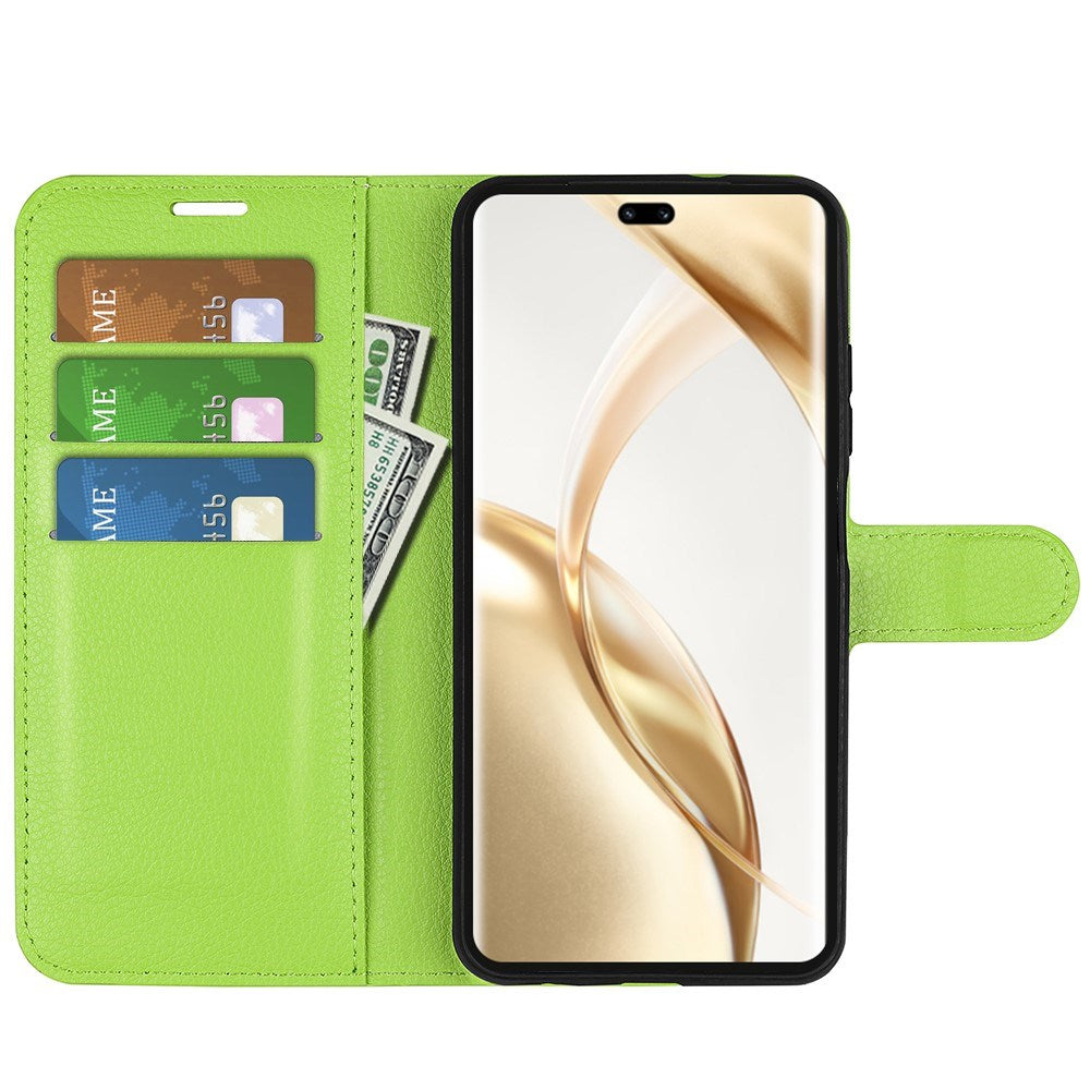 EIDERWOOD Honor 200 Pro (5G) Kunstlæder Flip Cover m. Kortholder & Ståfunktion - Grøn