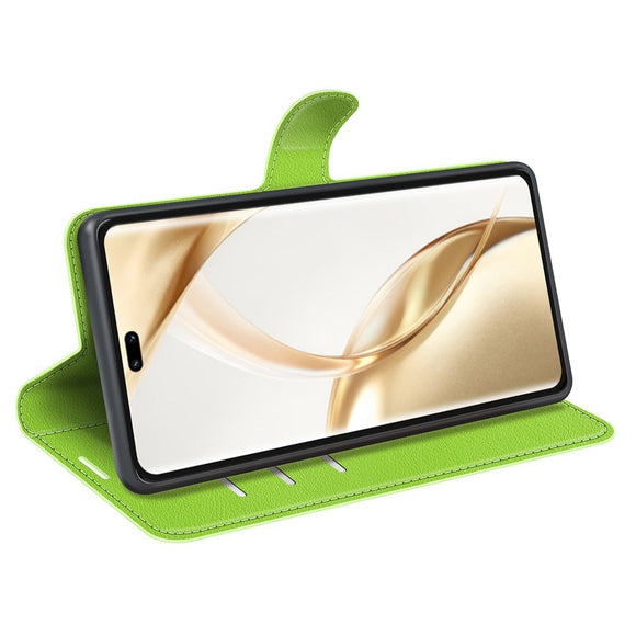 EIDERWOOD Honor 200 Pro (5G) Kunstlæder Flip Cover m. Kortholder & Ståfunktion - Grøn
