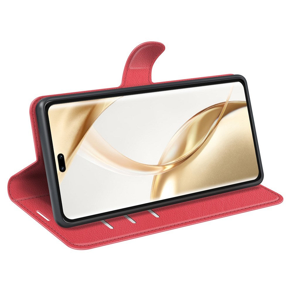 EIDERWOOD Honor 200 Pro (5G) Kunstlæder Flip Cover m. Kortholder & Ståfunktion - Rød