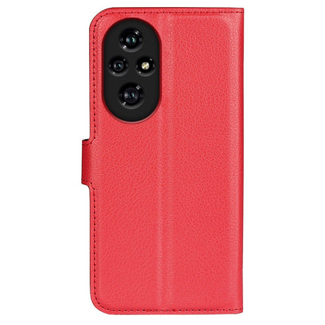 EIDERWOOD Honor 200 Pro (5G) Kunstlæder Flip Cover m. Kortholder & Ståfunktion - Rød