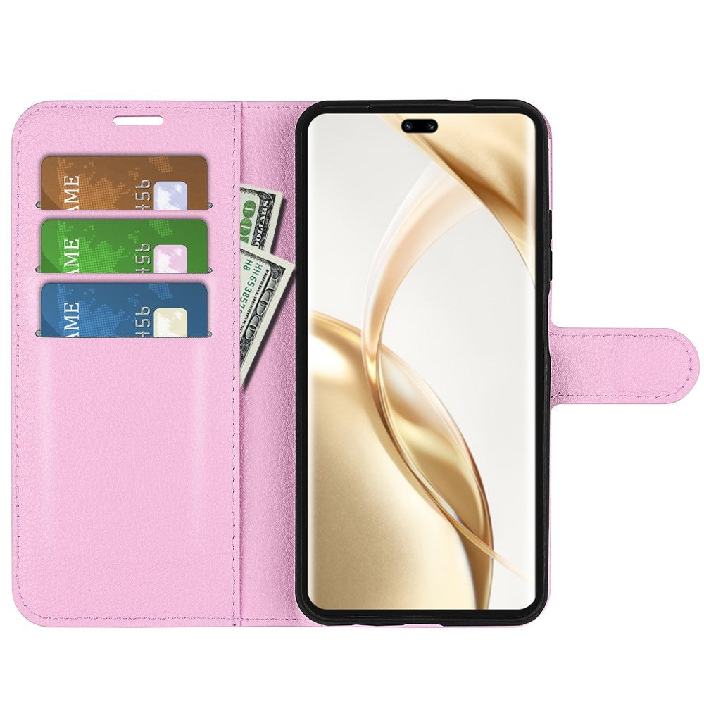 EIDERWOOD Honor 200 Pro (5G) Kunstlæder Flip Cover m. Kortholder & Ståfunktion - Lyserød