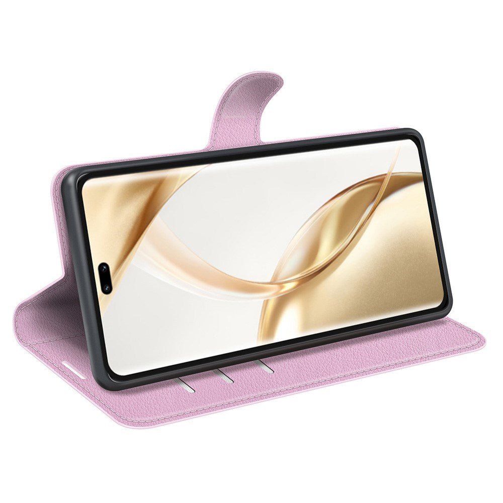 EIDERWOOD Honor 200 Pro (5G) Kunstlæder Flip Cover m. Kortholder & Ståfunktion - Lyserød