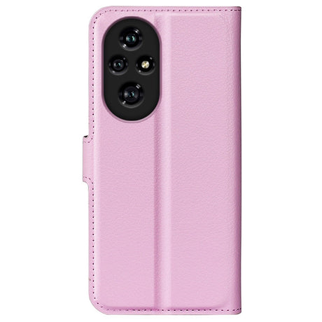 EIDERWOOD Honor 200 Pro (5G) Kunstlæder Flip Cover m. Kortholder & Ståfunktion - Lyserød