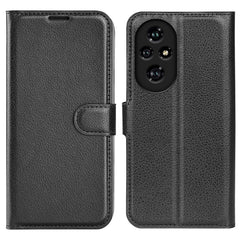 EIDERWOOD Honor 200 Pro (5G) Kunstlæder Flip Cover m. Kortholder & Ståfunktion - Sort