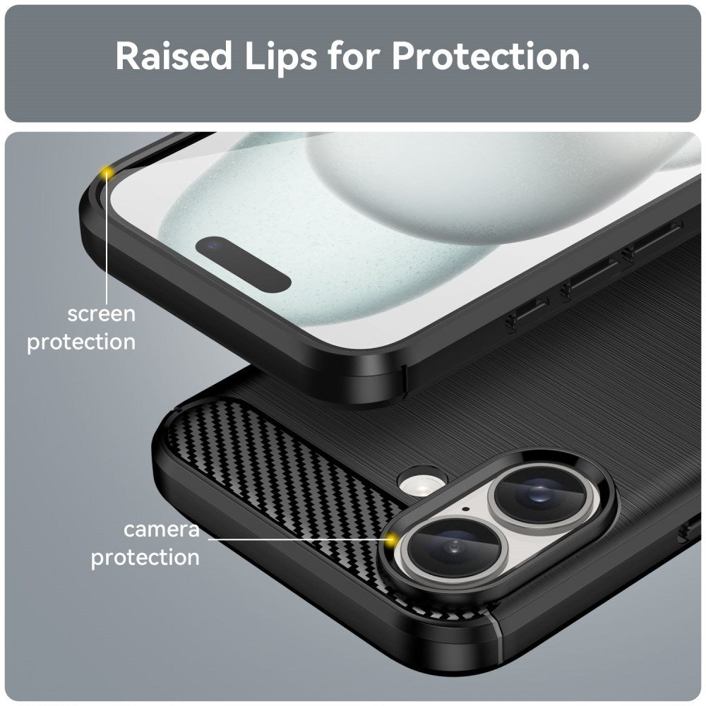 EIDERWOOD iPhone 16 Brushed Carbon Cover - Sort