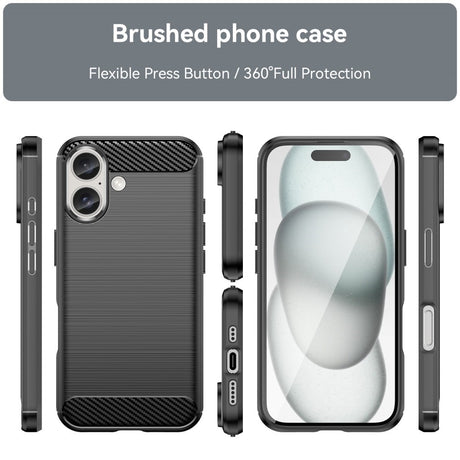 EIDERWOOD iPhone 16 Brushed Carbon Cover - Sort
