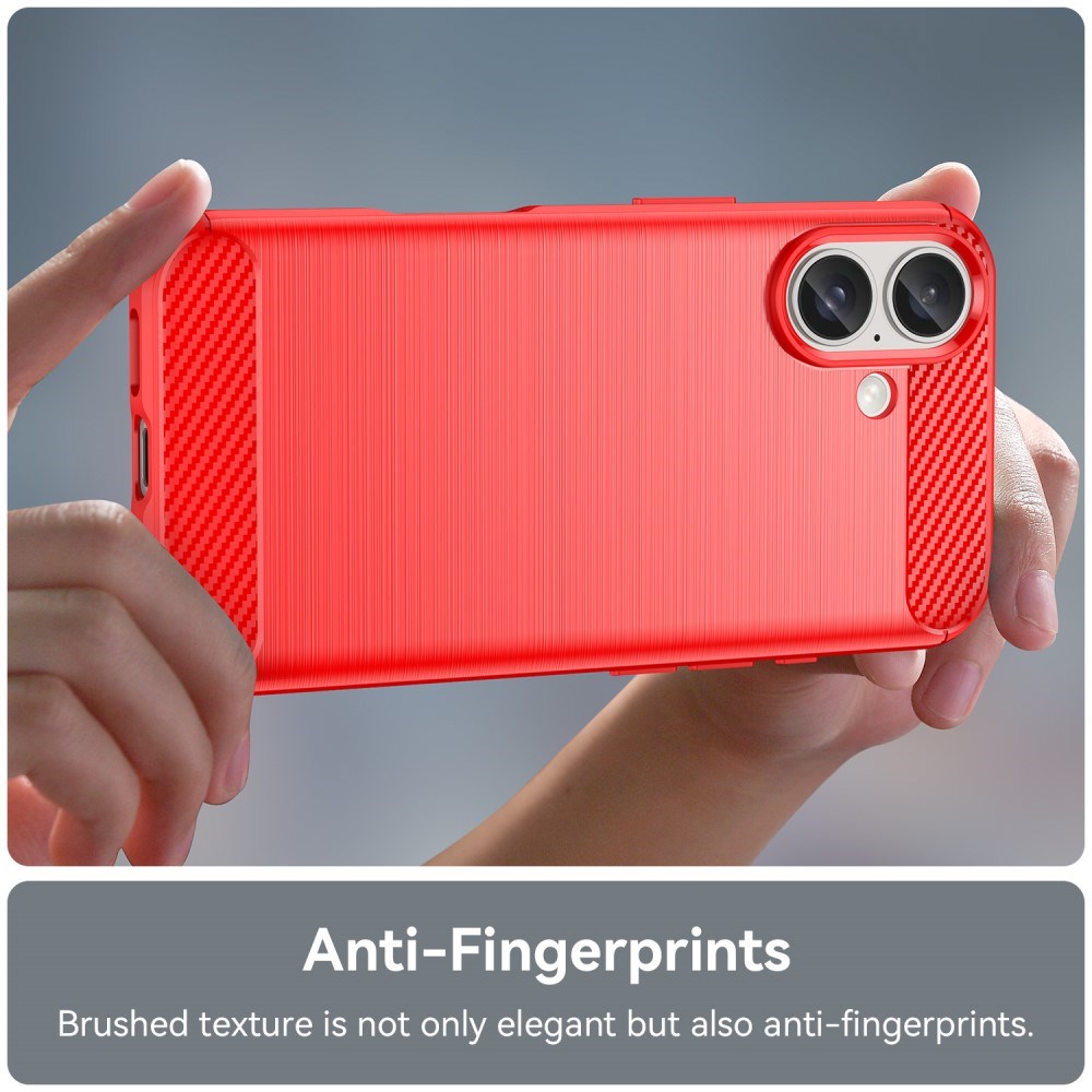 EIDERWOOD iPhone 16 Brushed Carbon Cover - Rød
