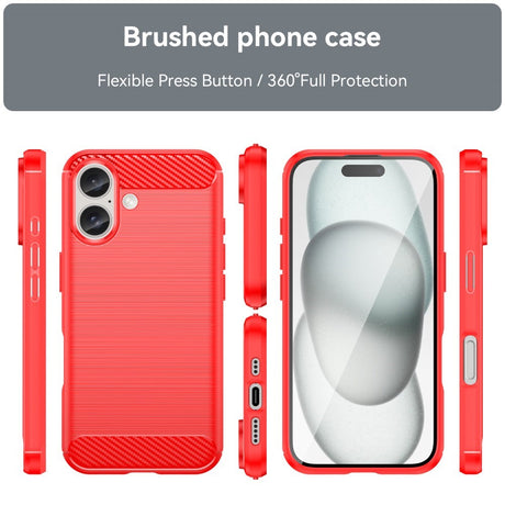 EIDERWOOD iPhone 16 Brushed Carbon Cover - Rød