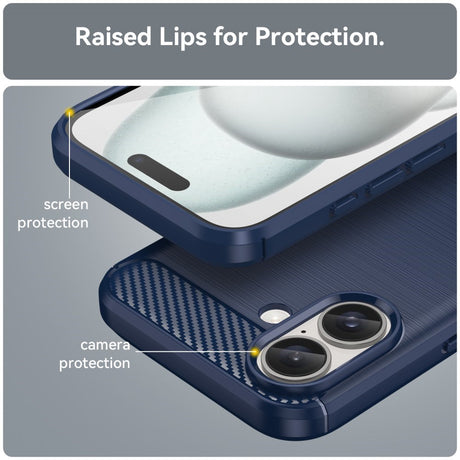 EIDERWOOD iPhone 16 Brushed Carbon Cover - Blå