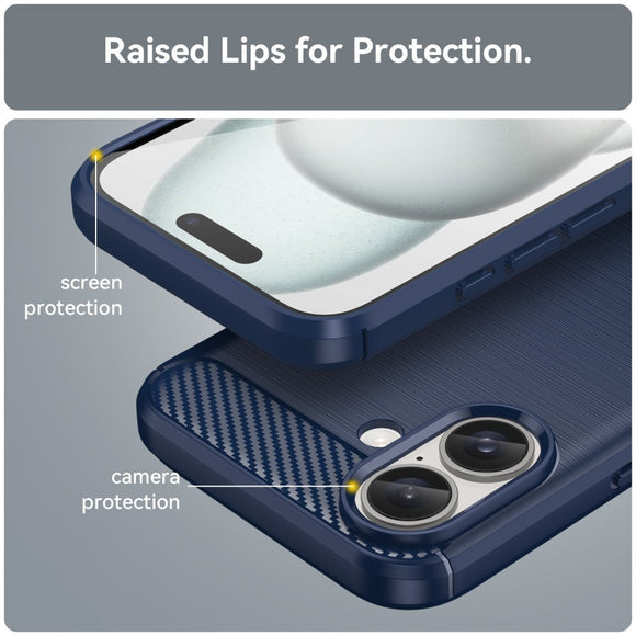 EIDERWOOD iPhone 16 Brushed Carbon Cover - Blå
