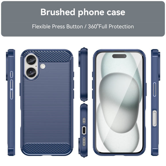 EIDERWOOD iPhone 16 Brushed Carbon Cover - Blå