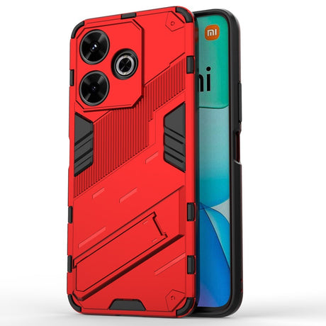 EIDERWOOD Xiaomi Redmi 13 Hybrid Håndværker Cover m. Kickstand - Rød