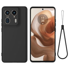 EIDERWOOD Motorola Edge 50 Ultra Liquid Silikone Cover m. Strop - Sort