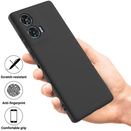 EIDERWOOD Motorola Edge 50 Fusion Liquid Silikone Cover m. Strop - Sort