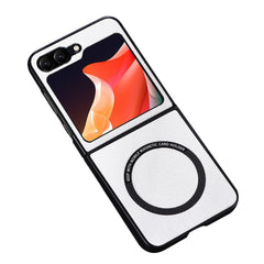 EIDERWOOD Samsung Galaxy Z Flip7 FE / Flip6 Læderbetrukket Plastik Cover - MagSafe Kompatibel - Hvid