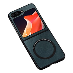 EIDERWOOD Samsung Galaxy Z Flip7 FE / Flip6 Læderbetrukket Plastik Cover - MagSafe Kompatibel - Grøn