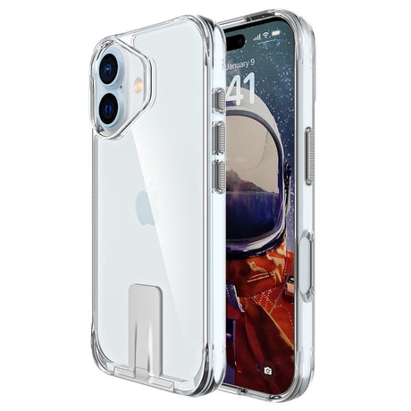 EIDERWOOD iPhone 16 Plus Hybrid Plastik Cover m. Kickstand - Gennemsigtig / Sølv