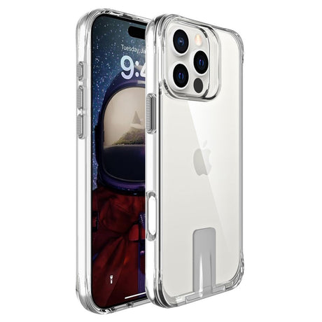 EIDERWOOD iPhone 16 Pro Hybrid Plastik Cover m. Kickstand - Gennemsigtig / Sølv