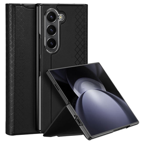 Samsung Galaxy Z Fold6 DUX DUCIS Bril Series Læder Cover - Sort