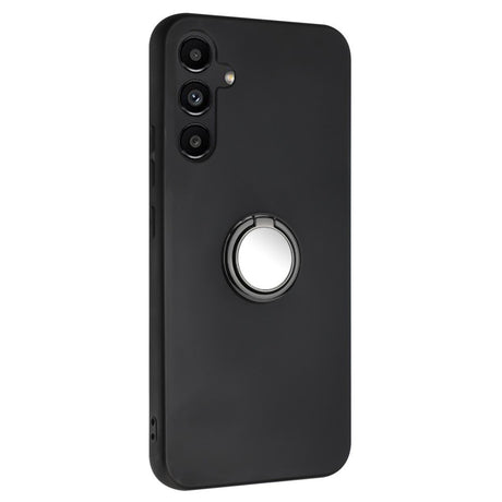 EIDERWOOD Samsung Galaxy S24 FE Fleksibelt Plastik Cover m. Ring Kickstand - Sort m. Magnetisk Sort Ring