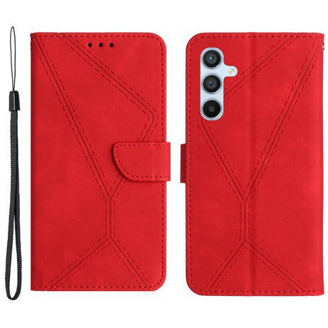 EIDERWOOD Samsung Galaxy S24 FE Mønstret Læder Cover m. Pung & Strop - Rød