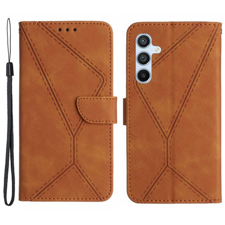 EIDERWOOD Samsung Galaxy S24 FE Mønstret Læder Cover m. Pung & Strop - Brun