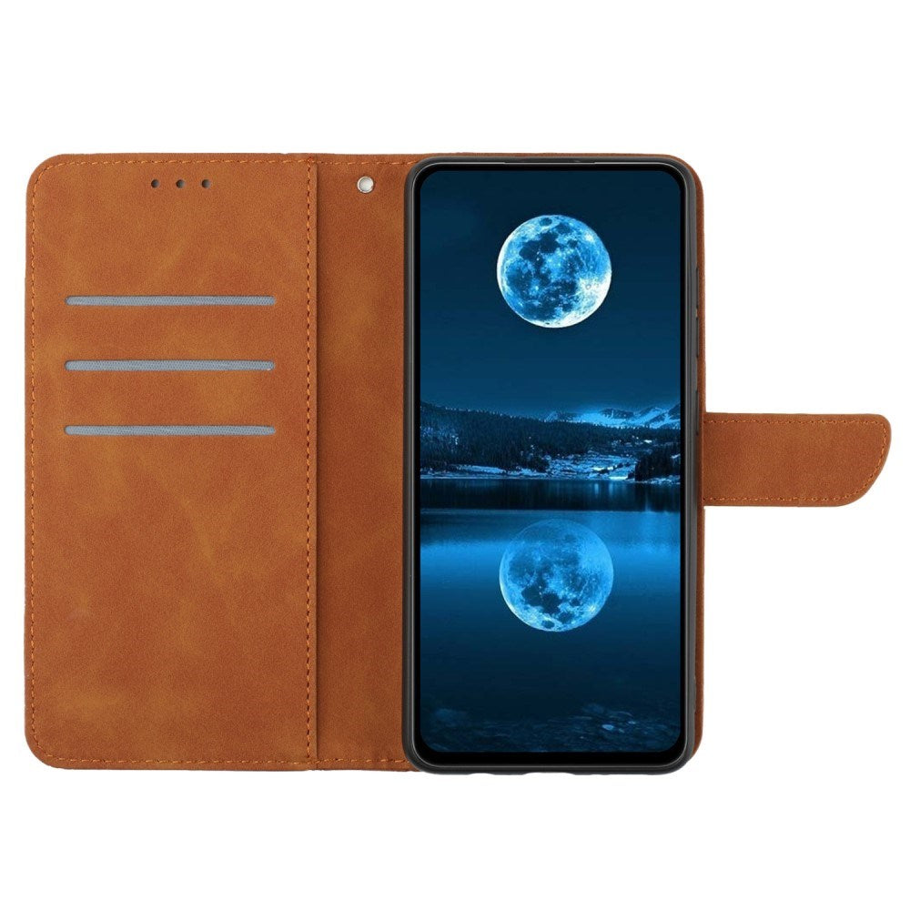 EIDERWOOD Samsung Galaxy S24 FE Mønstret Læder Cover m. Pung & Strop - Brun