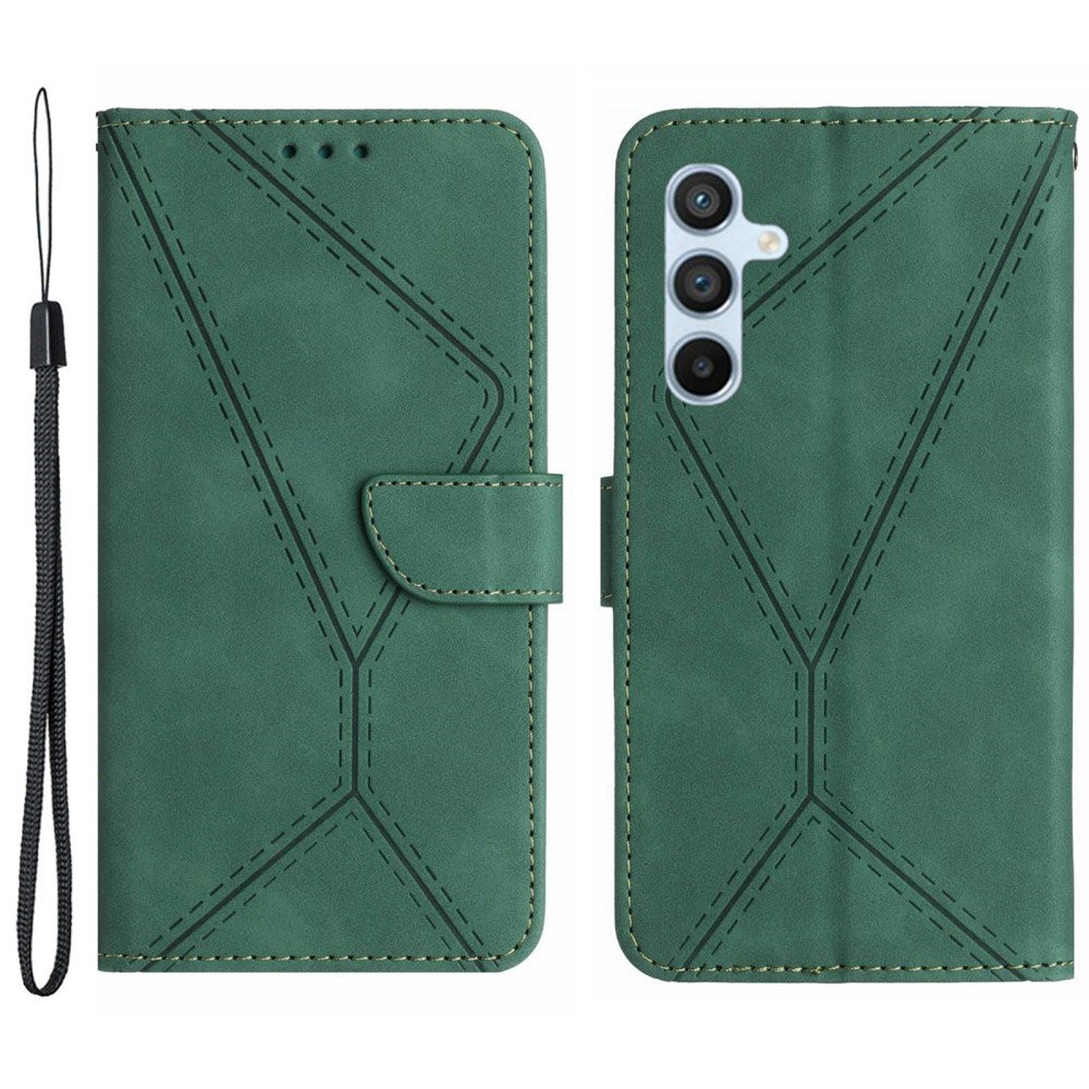 EIDERWOOD Samsung Galaxy S24 FE Mønstret Læder Cover m. Pung & Strop - Grøn