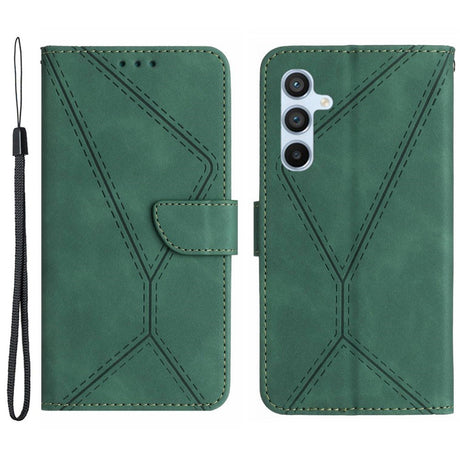 EIDERWOOD Samsung Galaxy S24 FE Mønstret Læder Cover m. Pung & Strop - Grøn