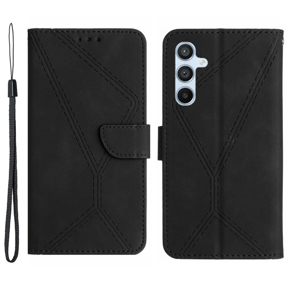 EIDERWOOD Samsung Galaxy S24 FE Mønstret Læder Cover m. Pung & Strop - Sort