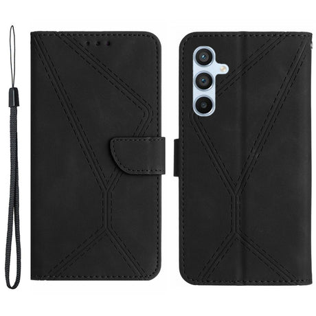 EIDERWOOD Samsung Galaxy S24 FE Mønstret Læder Cover m. Pung & Strop - Sort
