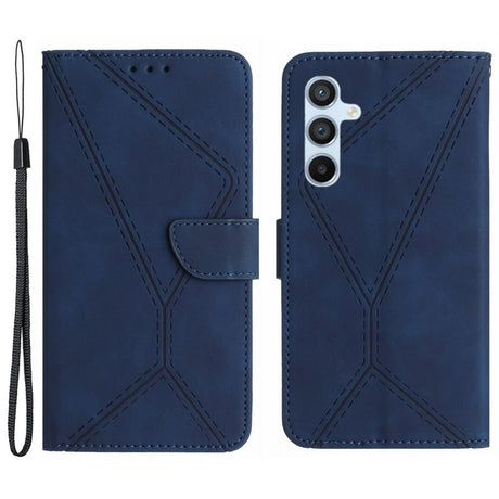 EIDERWOOD Samsung Galaxy S24 FE Mønstret Læder Cover m. Pung & Strop - Blå